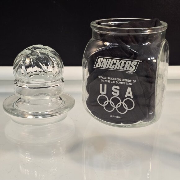 SNICKERS '92 Barcelona Albertville Winter Summer Olympic Games Glass Jar & Lid - Picture 5 of 6